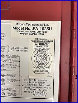 MIRCOM Fire Alarm Control Panel FA-1025U NAC 5 Zones Parts repair