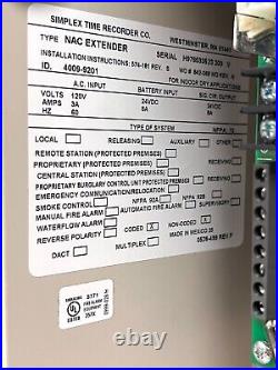 Simplex 4009-9201 IDNet Fire Alarm NAC Extender Panel Brand New